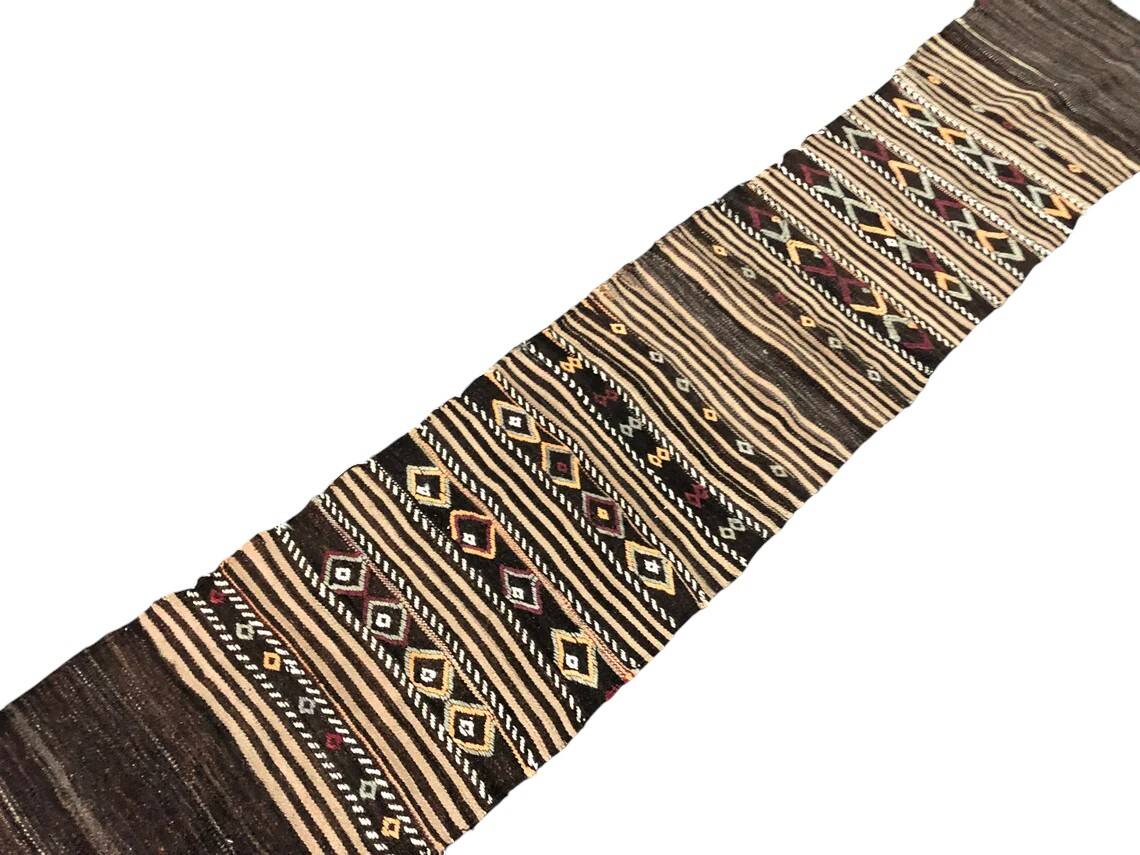 Neutral Vintage Wool Kilim Runner