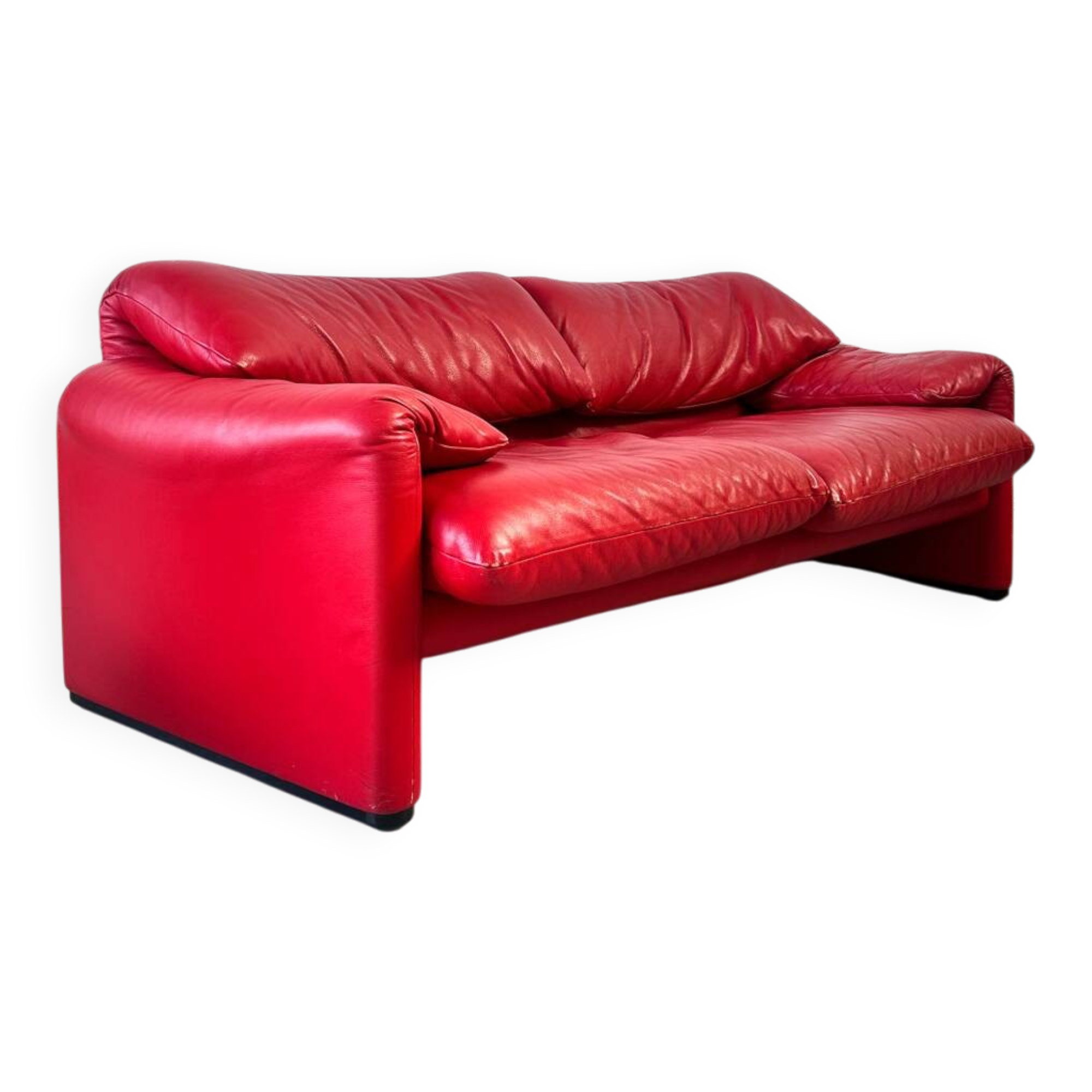 Cassina Maralunga 2-seater leather sofa