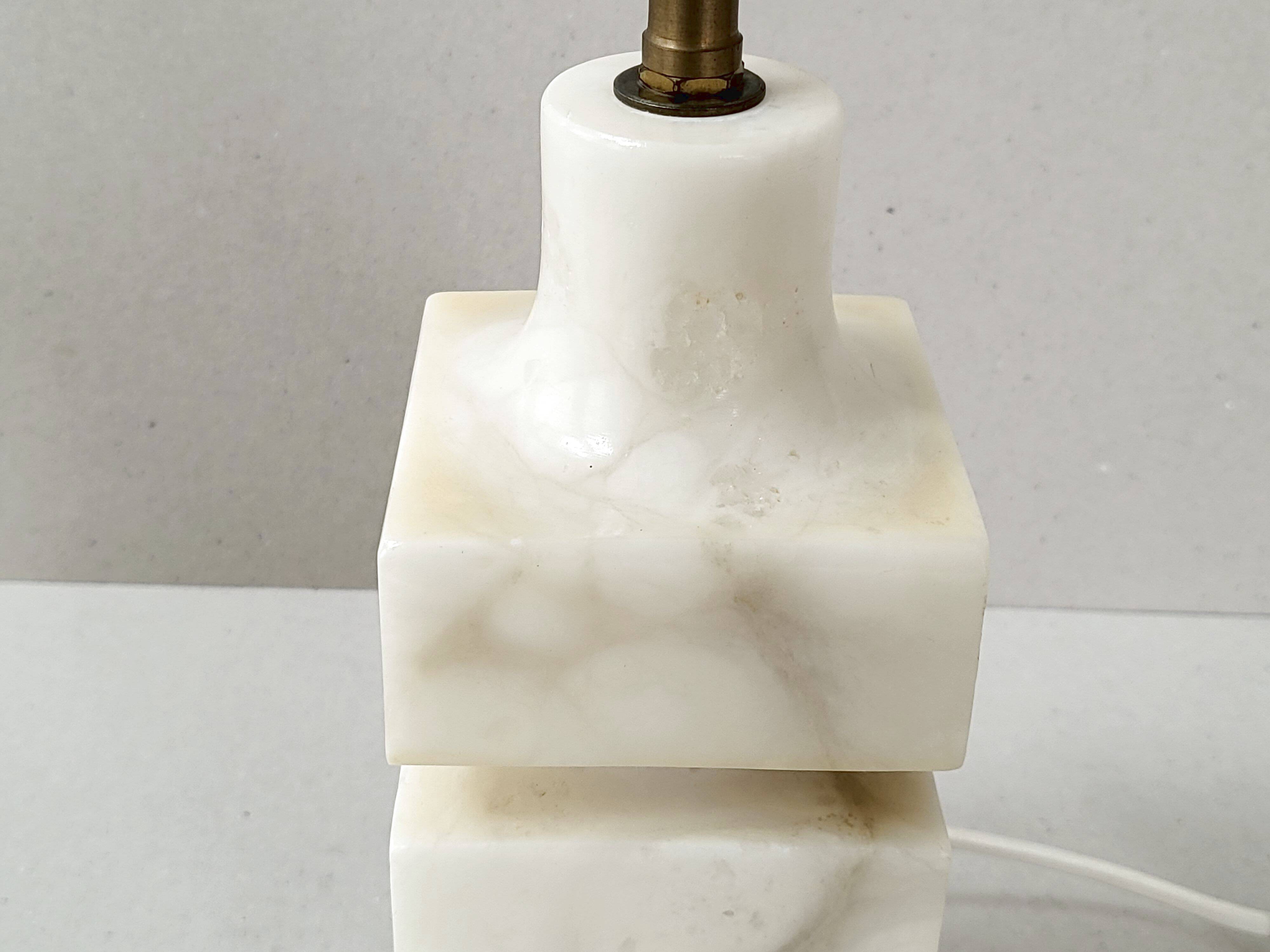 Vintage 1970 lamp in marble & brass
