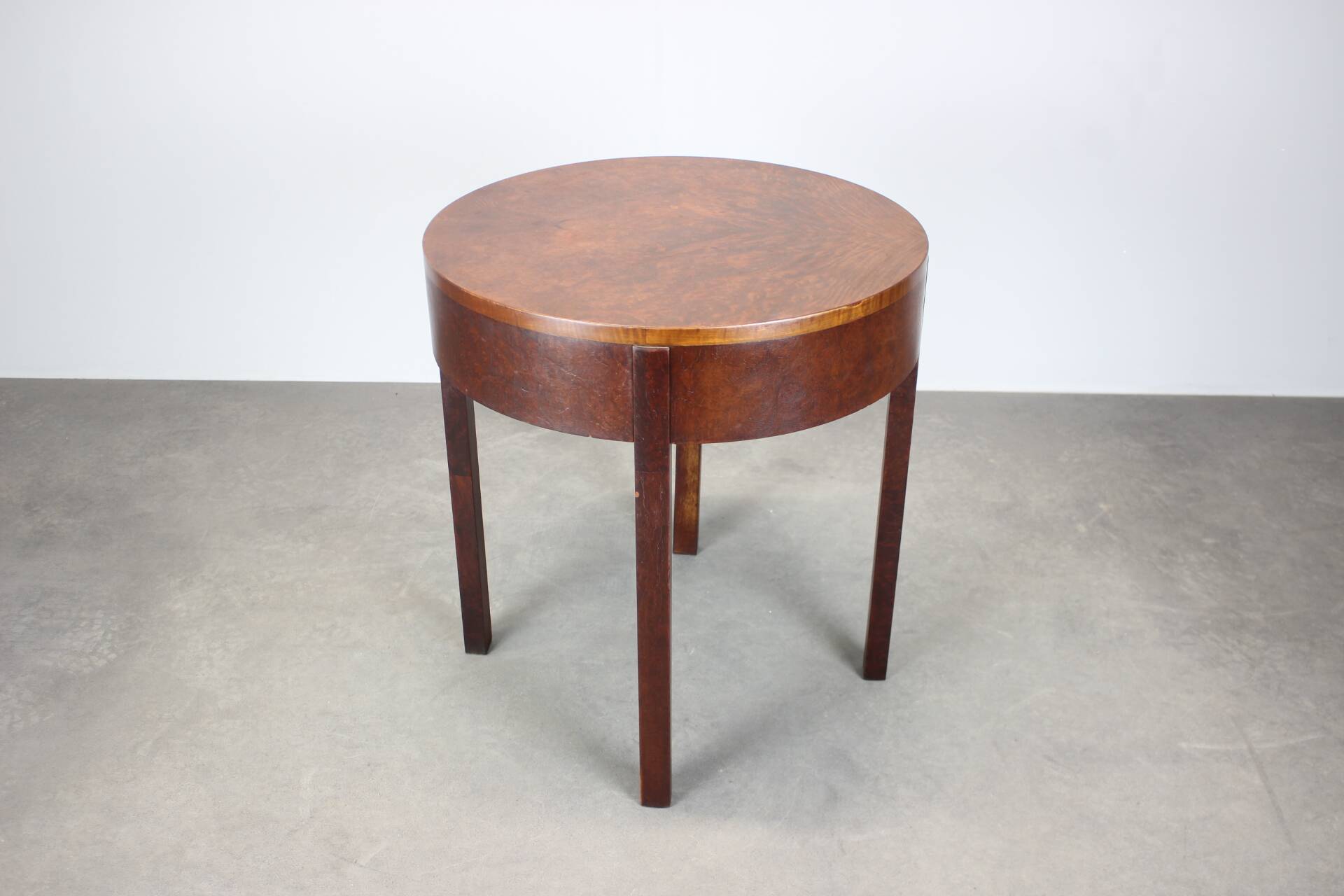 Art Deco mahogany veneer table, Czechoslovakia, 1930s, restored
