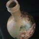 Beautiful bottle A ancient sandstone painted with floral motifs Folk art Puisaye
