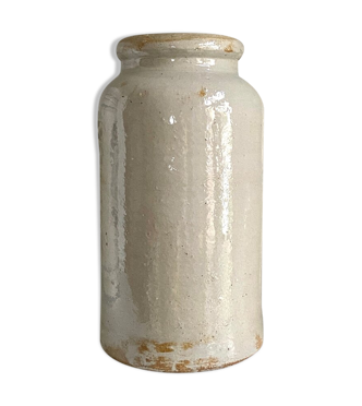 Pot en grès vernissé beige