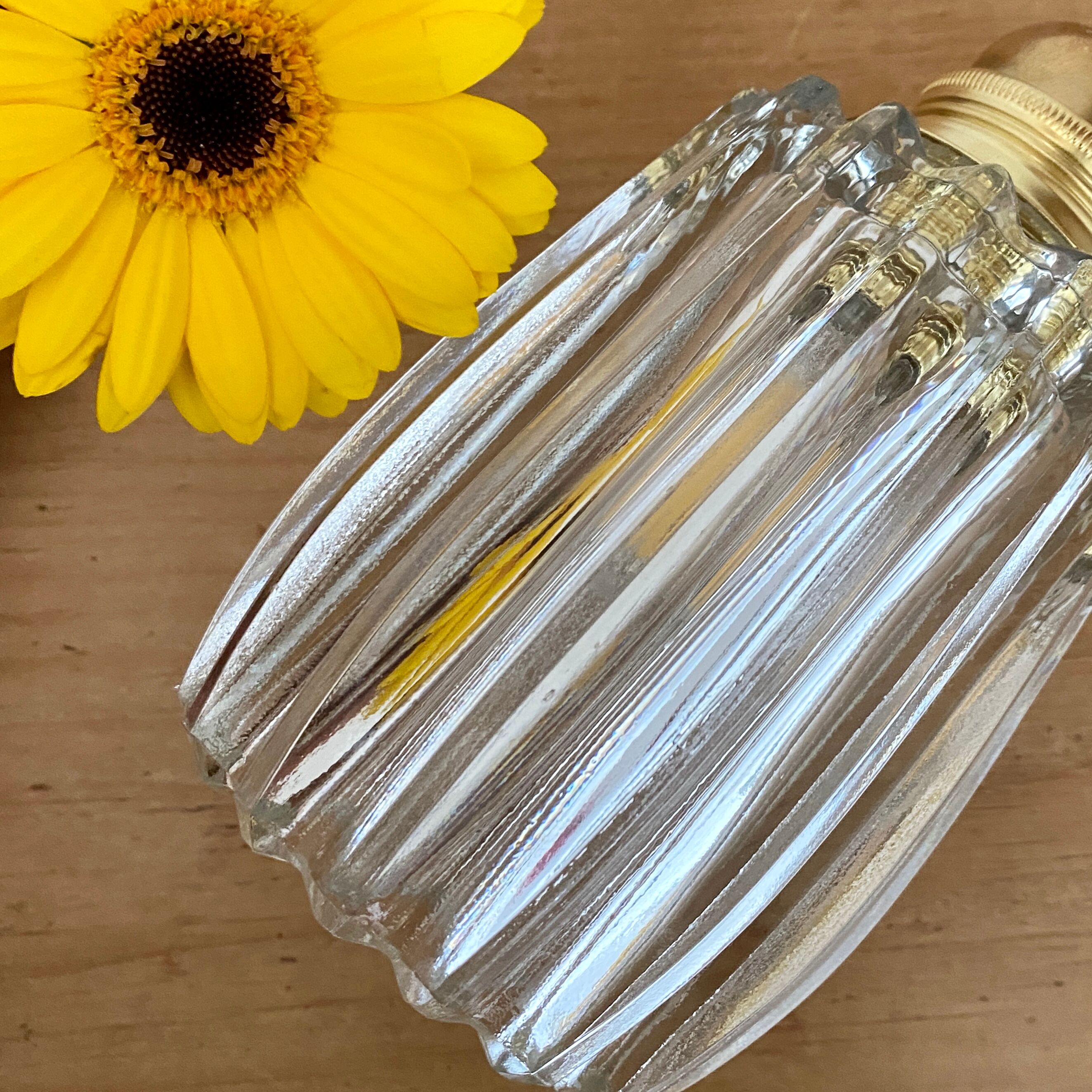 Baladeuse tulipe vintage en verre épais