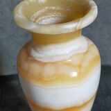 Baluster vase in real vintage honey onyx stone 25 cm