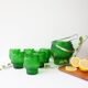 Vintage Green Set of 6 Cocktail bubble glasses, ice bucket and ice clamps
