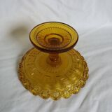 Bowl on openwork amber glass base