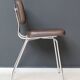 Set of 4 chairs in skaï and vintage chrome