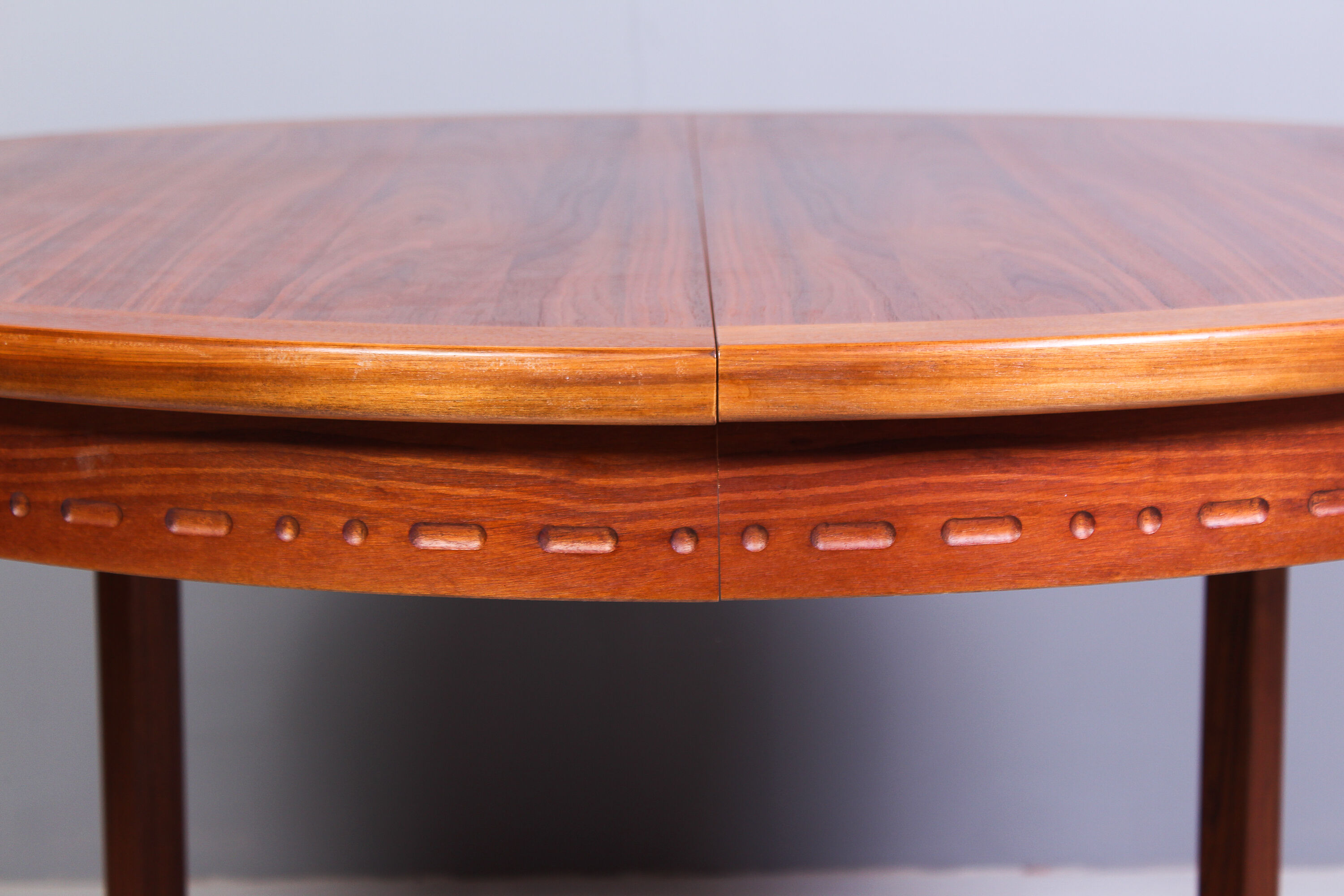 Round walnut dining table by Troeds, Sweden, 1960