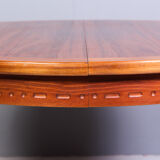 Round walnut dining table by Troeds, Sweden, 1960