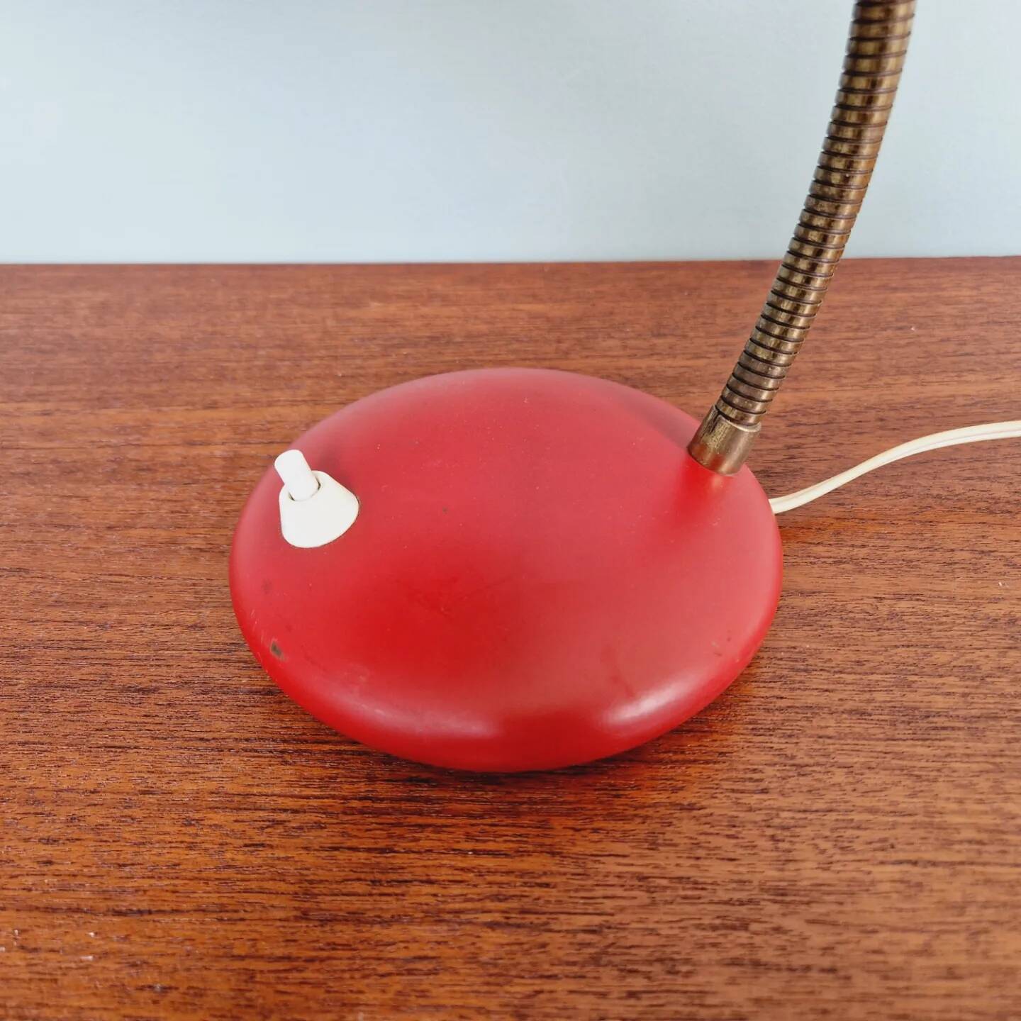 Articulated lamp in red lacquered metal, 1960s