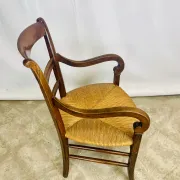 Pair of dissimilar walnut armchairs