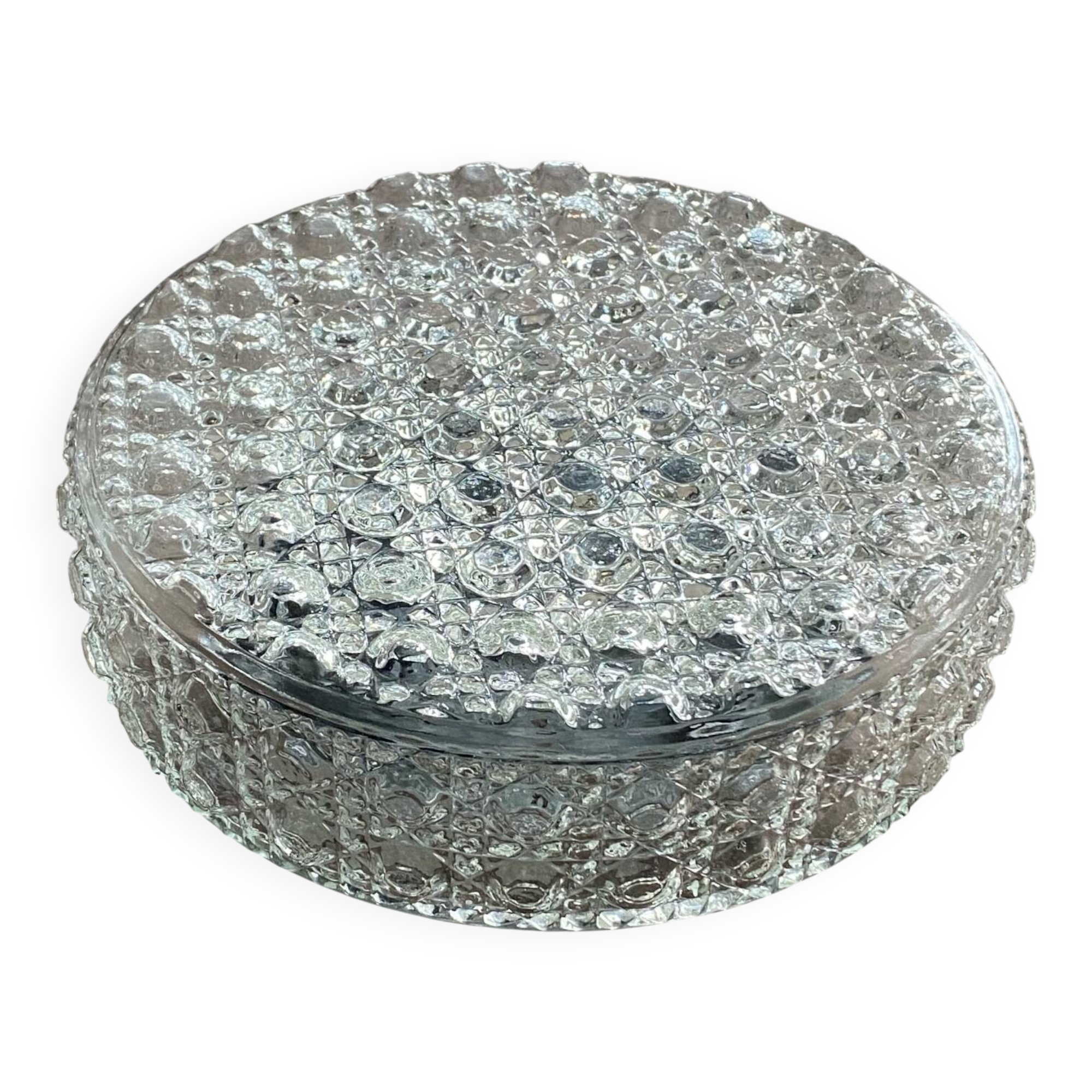 Grande applique murale plafonnier verre transparent 25 cm