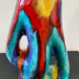 Vase céramique multicolore