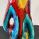 Vase céramique multicolore