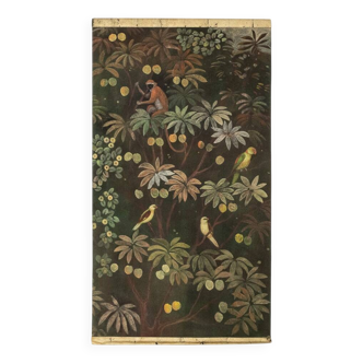 Painted canvas depicting animals on an exotic background. Contemporary.