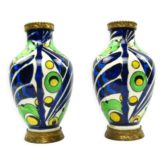 Pair of vases by Boch La louvière Charles Catteau