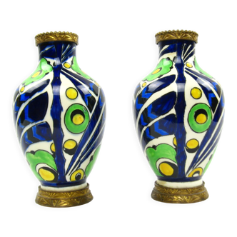 Paire de vases de Boch La louvière Charles Catteau