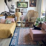 Handmade oriental carpet in wool 134 cm x 215 cm