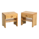 Pair of bedside tables from Arcs in solid pine, circa 1975.