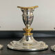 Trio de bougeoirs vintage en métal argenté et doré années 70