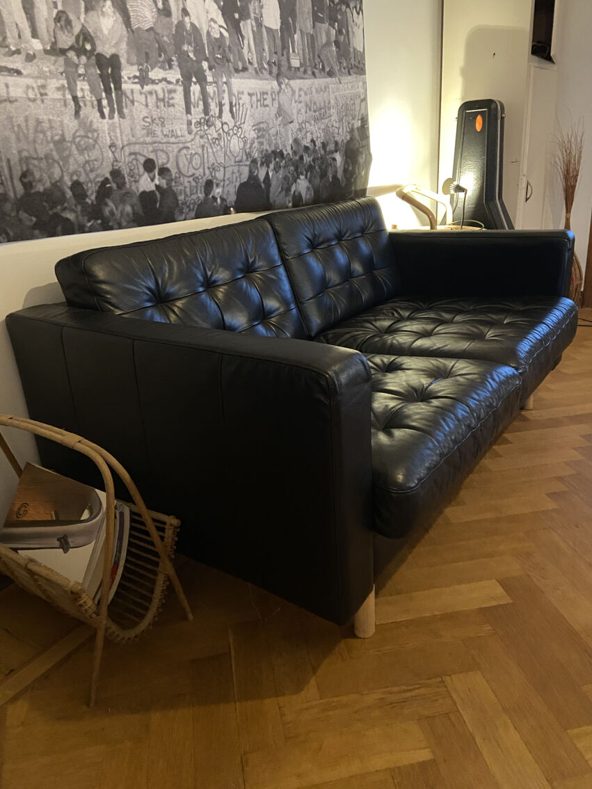Vintage leather Ikea sofa | Selency