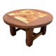 Vintage coffee table in wood and ceramic from the 70s