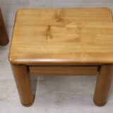 Pair of vintage elm bedside tables, 1970s