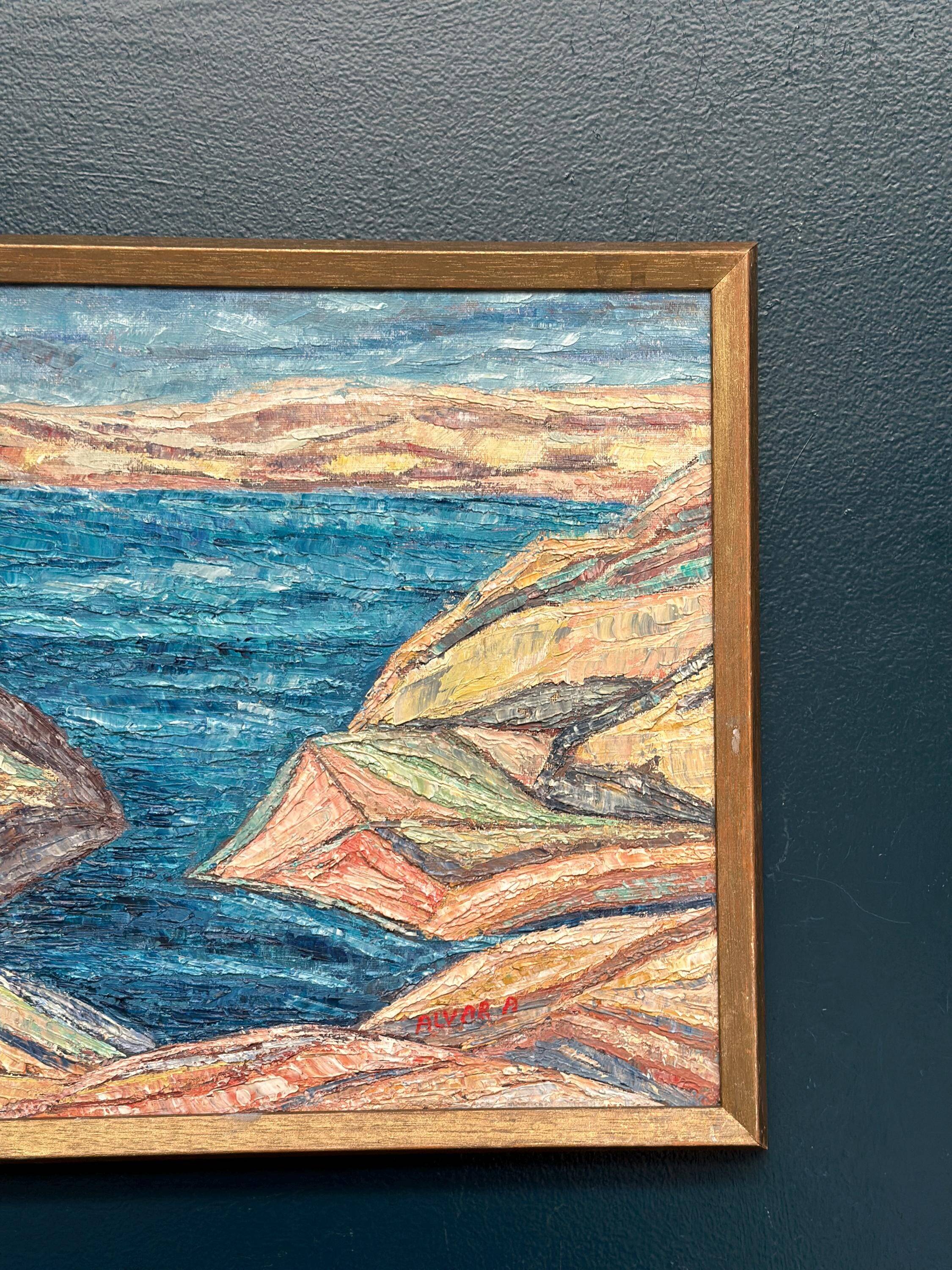 Original Swedish Oil on Canvas – “Sea View” by Alvar Andersson – Signed