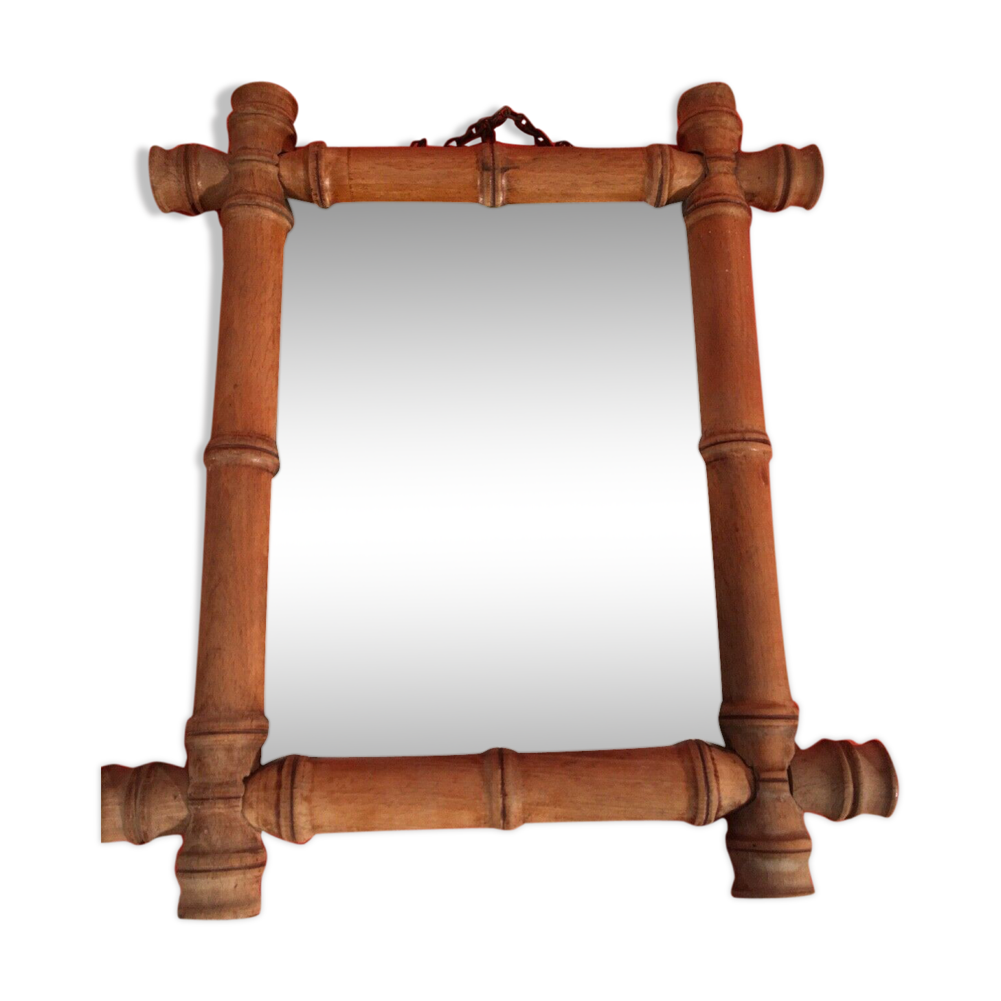 Vintage rattan mirror 33x27cm