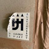 Antique painting, landscape study of reflections on water, 20th century