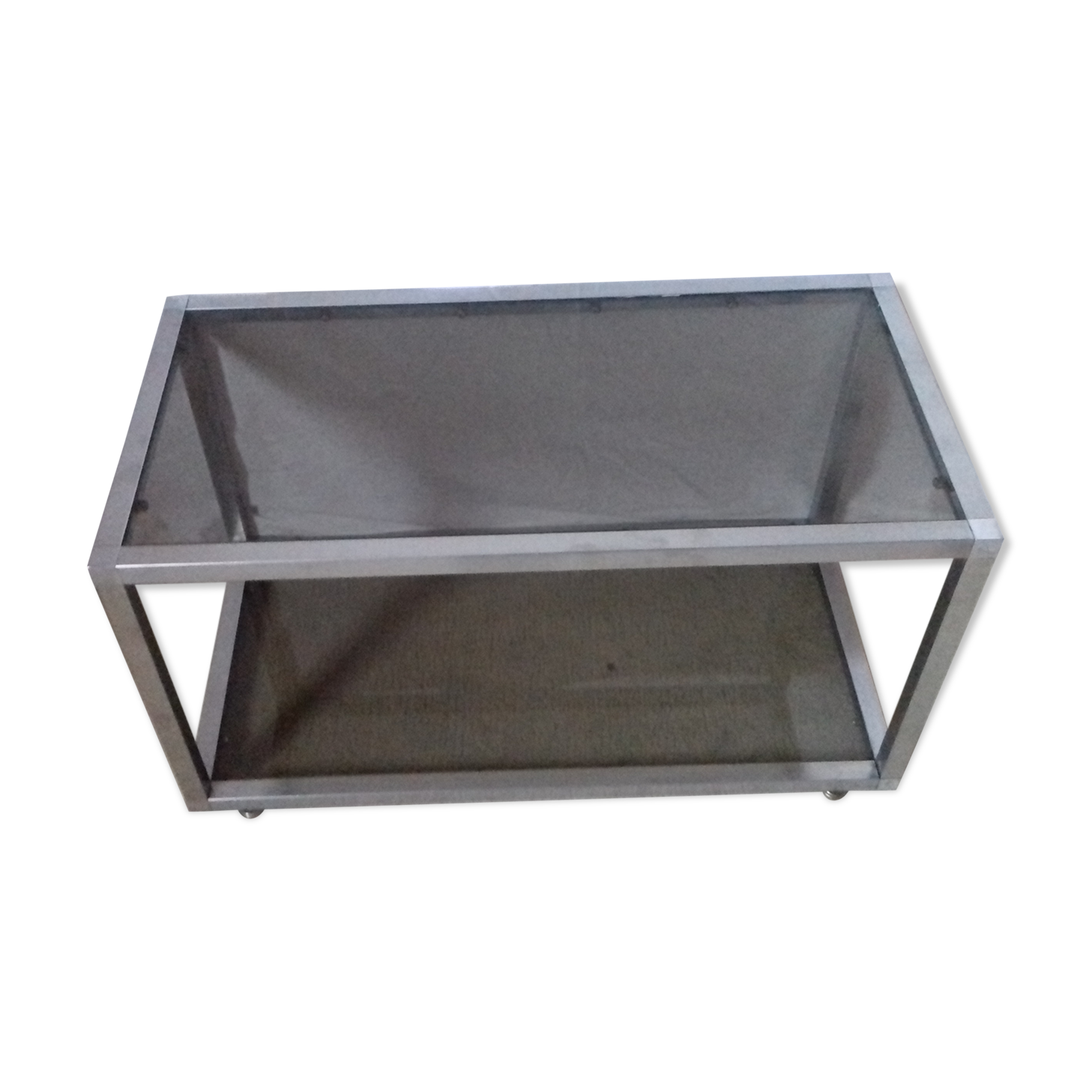 Coffee table modernist design metal and glass