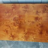 Coffee table from the 70s, elm magnifying glass veneer