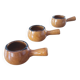 3 glazed earthenware pans