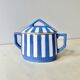 Fox trott sugar bowl from sarreguemines, 1930s, vintage art deco earthenware