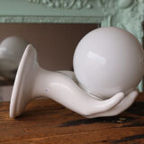 Antique wall light in ceramic – hand & globe
