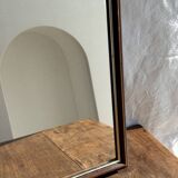 Petit miroir arrondi, cadre en bois, encadrement doré H49,5