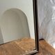 Small rounded mirror, wooden frame, gold frame H49.5