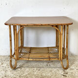Vintage rattan coffee table 60's