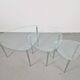 Triangular Nesting Tables in Glass and Metal, 1970s, Set of 3