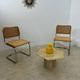 Lot of 2 identical caned chairs Cesca B32 design Marcel Breuer 1970 Made in Italy vintage