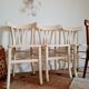 4 mismatched antique bistro chairs