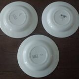 Salins E.Charbonnier half-soup plates, Athos decor, series of three years