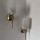1960s gold perspex torch wall lights