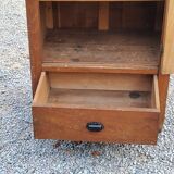 Old Parisian wardrobe 1 door 1stiroir in beech and ash