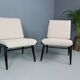 2x 'boomerang' h. mitzlaff, e. schmidt for soloform, bouclé lounge chairs, 1953