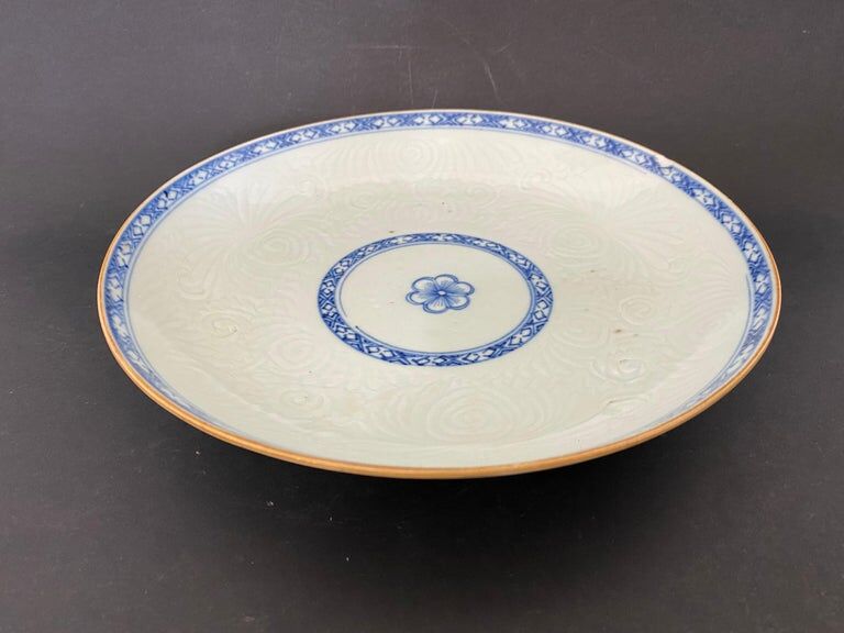 Chinese plate inspired by the blue Family East India Company, mid-19th century