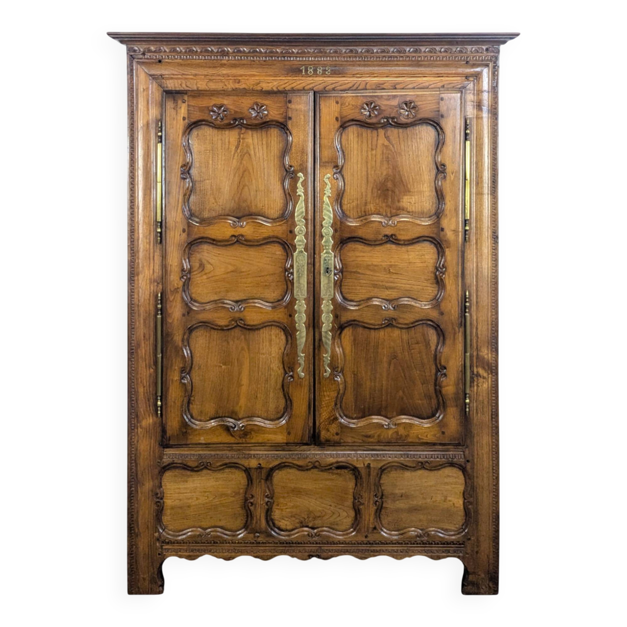 Late 19th century Breton cherry wood wardrobe