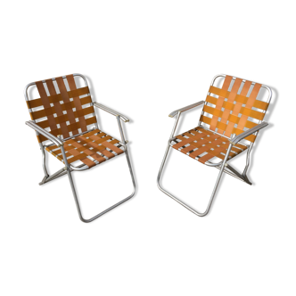 Paire de fauteuils pliants