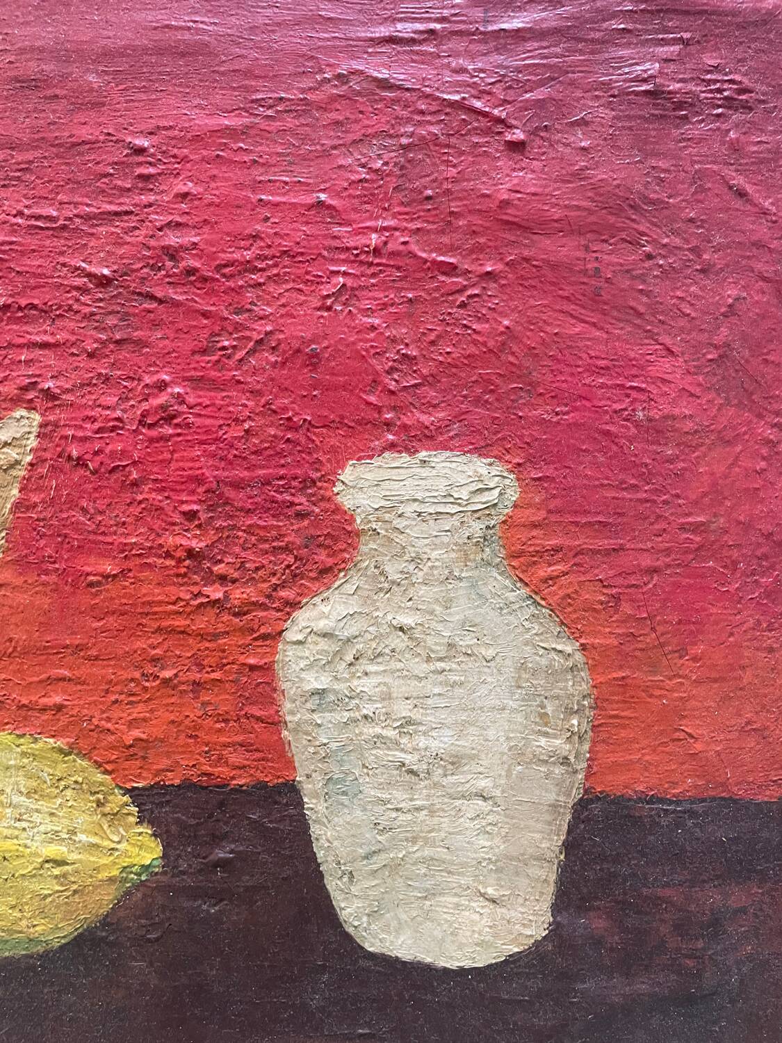 Tableau nature morte au citron années 50