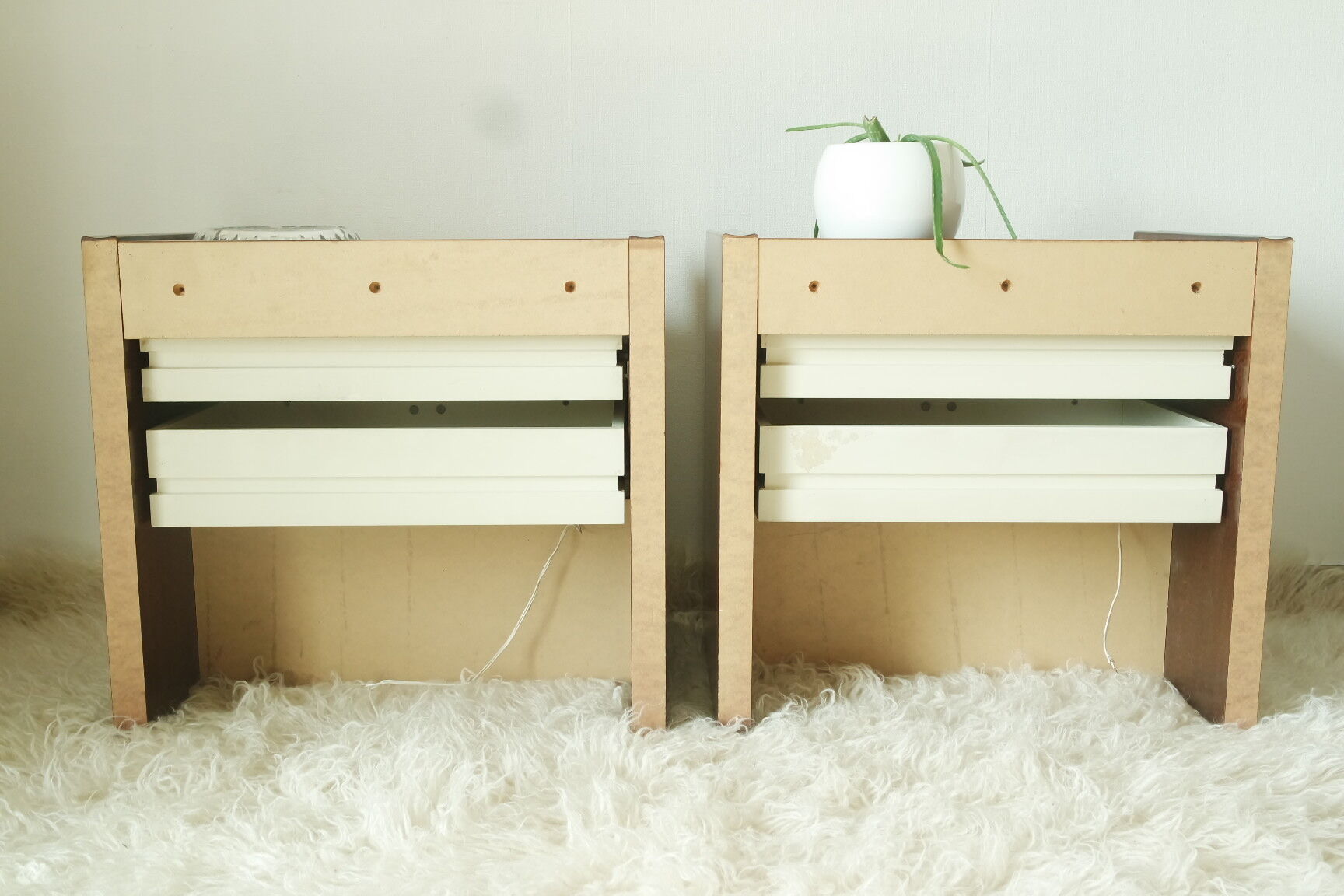 Pair of vintage vintage wood retro bedsides